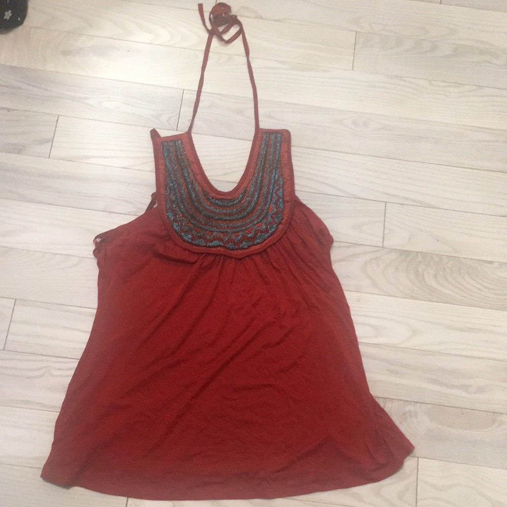 Rampage Heart Moon Star Beaded Halter Top